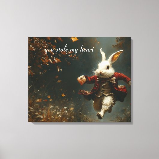 あなたは私のハートを盗んだ、ハート泥棒バニー キャンバスプリント (正面)