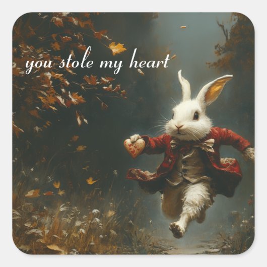 あなたは私のハートを盗んだ、ハート泥棒バニー スクエアシール (正面)