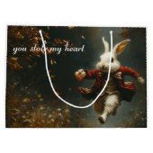 あなたは私のハートを盗んだ、ハート泥棒バニー ラージペーパーバッグ (裏面)