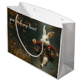 あなたは私のハートを盗んだ、ハート泥棒バニー ラージペーパーバッグ (裏面アングル)