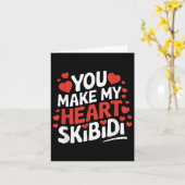 あなたは私のハートスキピディヴァレンティーズの日の男性とWを作る カード (黄色い花)