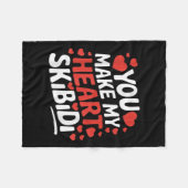 あなたは私のハートスキピディヴァレンティーズの日の男性とWを作る フリースブランケット (正面(横))