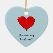 あなたは私のハートスマイルを青くする セラミックオーナメント (裏面)