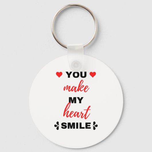 あなたは私のハートスマイルを黒 キーホルダー (正面)