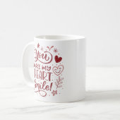 あなたは私のハートスマイルバレンタインタイポグラフィ コーヒーマグカップ (正面左)