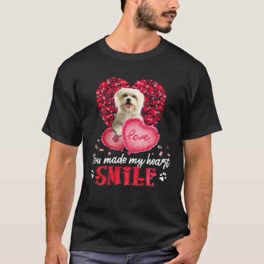 あなたは私のハートスマイルマルチーズをハート Tシャツ (正面)