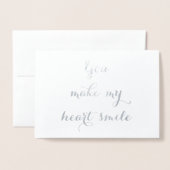 あなたは私のハートスマイルラブバレンタイン花嫁の妻にする 箔カード (封筒付き正面)