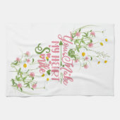 あなたは私のハートスマイル引用文ピンクの優美なフローラを作る キッチンタオル (横)