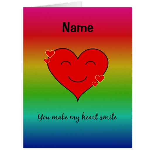 あなたは私のハートスマイル虹の名前を追加する (正面)