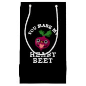 あなたは私のハートビーおもしろいトベギープンダークBG スモールペーパーバッグ (正面)