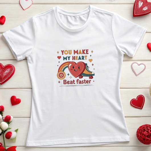 あなたは私のハートビートを速くする，おもしろいレトロVelentine Tシャツ