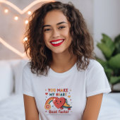 あなたは私のハートビートを速くする,おもしろいレトロVelentine Tシャツ