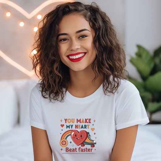 あなたは私のハートビートを速くする，おもしろいレトロVelentine Tシャツ