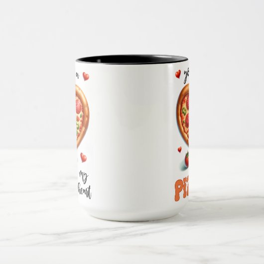 あなたは私のハートピザかわいい新婚ギフトを持っている マグカップ (中央)