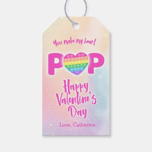 あなたは私のハートポップ・アートのバレンタインラベル ギフトタグ (正面)