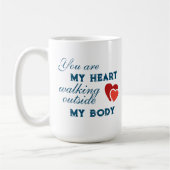 あなたは私のハート歩くの外にいる コーヒーマグカップ (左)
