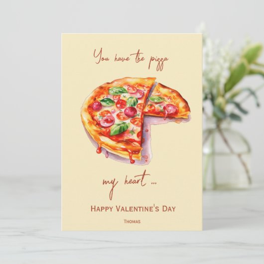 あなたは私のハート、バレンタインデーおもしろいのピザを持っている シーズンカード (スタンド正面)