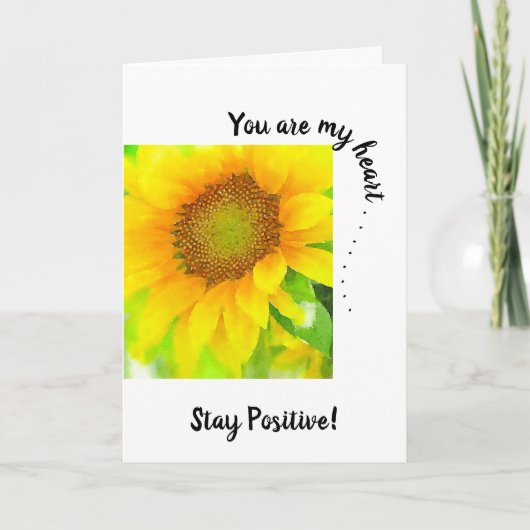 あなたは私のハート～明るく元気な黄色のひまわり カード (正面)