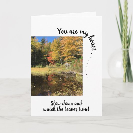 あなたは私のハート～黄色の秋ツリー反射 カード (正面)