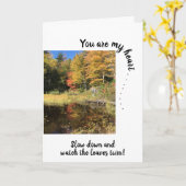 あなたは私のハート～黄色の秋ツリー反射 カード (黄色い花)