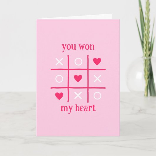 あなたは私のハートXOXO Tic Tac Toe Valentine's Dayを獲得 シーズンカード (正面)