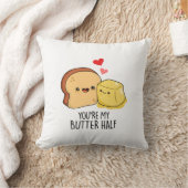 あなたは私のバターハーフおもしろいバタートーストパン クッション (ブランケット)