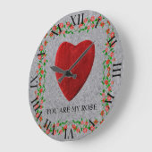 あなたは私のバラだ ラージ壁時計 (傾斜)