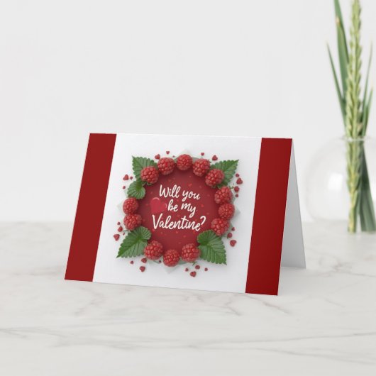 あなたは私のバレンタインのカードのラズベリーのラブカードになる サンキューカード (正面)