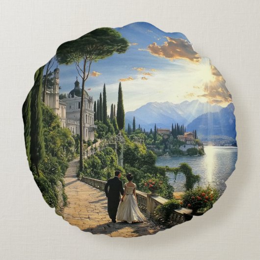 あなたは私のバレンタインの枕だ ラウンドクッション (裏面)