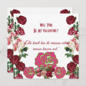 あなたは私のバレンタインの素朴バラヴィンテージカード (正面/裏面)