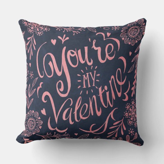 あなたは私のバレンタインの黒板 |装飾用クッション クッション (正面)