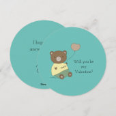 あなたは私のバレンタインティール(緑がかった色) シーズンカード (正面/裏面)