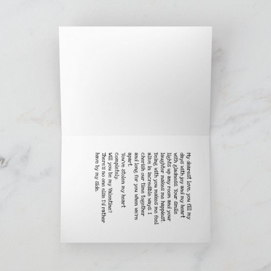 あなたは私のバレンタインデーのカードのイチゴの愛のカードになる サンキューカード (内部)