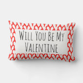 あなたは私のバレンタイン赤いハートタイポグラフィ ランバークッション (裏面)