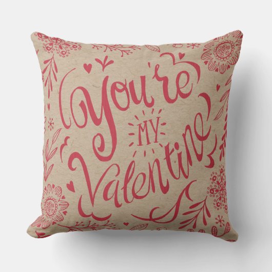 あなたは私のバレンタイン・クラフト紙 |装飾用クッション クッション (正面)