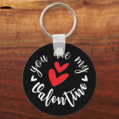 あなたは私のバレンタイン、二つの小さなハート キーホルダー (正面)