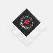 あなたは私のバレンタイン、二つの小さなハート 縁ありカクテルナプキン (角)