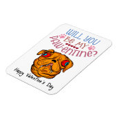 あなたは私のパウェントになるの？バレンタインドッグ冷蔵庫 マグネット (左側)