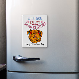 あなたは私のパウェントになるの？バレンタインドッグ冷蔵庫 マグネット