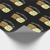 あなたは私のパンおもしろいバタープンダークBG ラッピングペーパー (角)