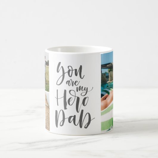 あなたは私のヒーローパパ父のフォトコラージュ コーヒーマグカップ (中央)