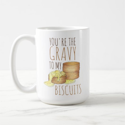 あなたは私のビスケットの南部の食べ物の愛に肉汁 コーヒーマグカップ (左)