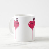 あなたは私のピンクのロリポップのハート パーソナライズされた コーヒーマグカップ (正面左)