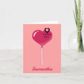 あなたは私のピンクのロリポップハート愛にいる カード (正面)