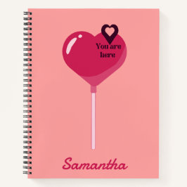 あなたは私のピンクのロリポップハート愛にいる ノートブック