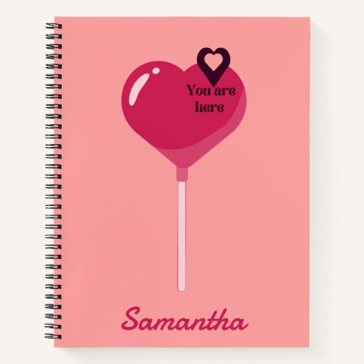 あなたは私のピンクのロリポップハート愛にいる ノートブック (正面)