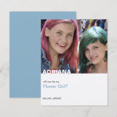 あなたは私のフラワーガールになってくれる？ シンプル モダン フォト 招待状 (正面/裏面)