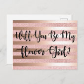 あなたは私のフラワーガールバラ金ゴールドグリッター&フォイル ポストカード (正面/裏面)