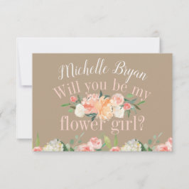 あなたは私のフラワーガール春赤面フローラタン 招待状
