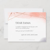 あなたは私のフラワーガール　ローズゴールド　ジオメトリック 招待状 (裏面)